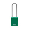 Abus Aluminium safety padlock with green cover 84853