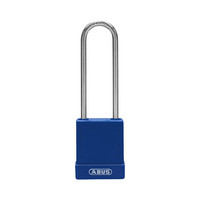 Aluminium safety padlock with blue cover 84854