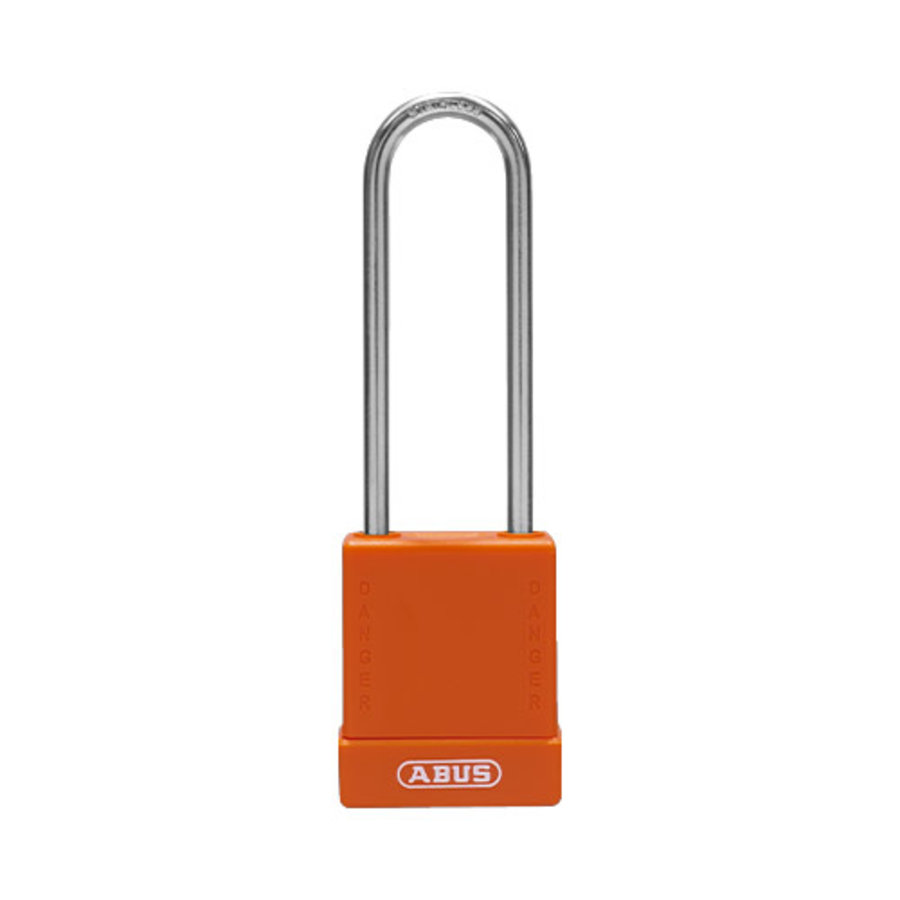 Aluminium veiligheidshangslot met oranje cover 84855