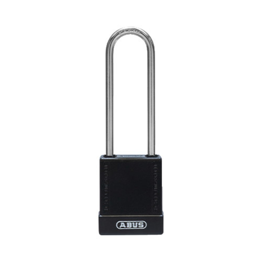 Aluminium safety padlock with black cover 84858