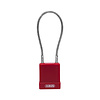 Abus Aluminium safety padlock with cable and red cover 84864