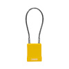 Abus Aluminium safety padlock with cable and yellow cover 84865