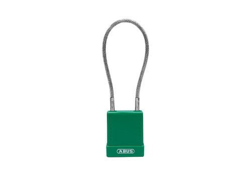 Aluminium veiligheidshangslot met kabel en groene cover 76/40CAB20 
