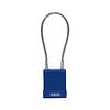 Abus Aluminium safety padlock with cable and blue cover 84867