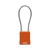 Abus Aluminium safety padlock with cable and orange cover 84868