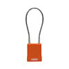 Aluminium Sicherheitsvorhängeschloss mit Kabel und oranger Abdeckung 76/40CAB20
