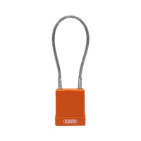 Aluminium veiligheidshangslot met kabel en oranje cover 84868