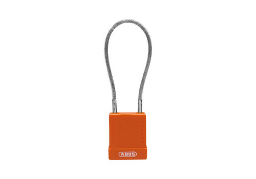 Aluminium safety padlock with  cable and orange cover 76/40CAB20 