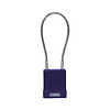 Abus Aluminium safety padlock with cable and purple cover 84869