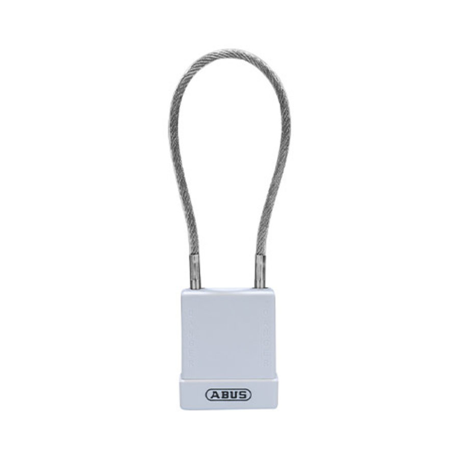 Aluminium Sicherheits-vorhängeschloss mit Kabel und weißer Abdeckung 84870