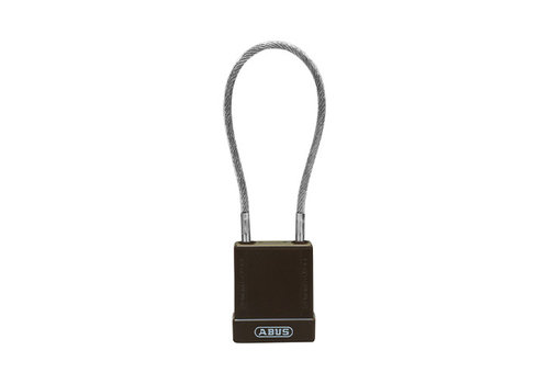 Aluminium safety padlock with  cable and black cover 76/40CAB20 