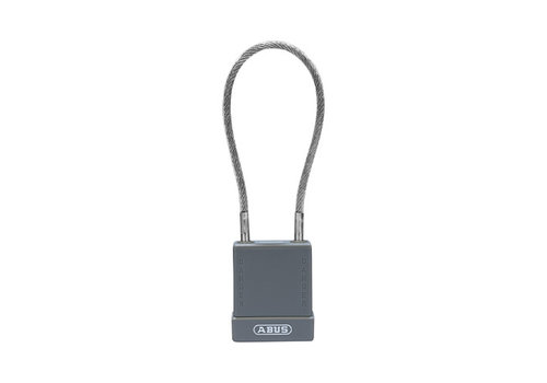 Aluminium safety padlock with  cable and grey cover 76/40CAB20 