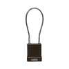 Abus Aluminium safety padlock with cable and brown cover 84873