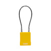 Abus Aluminium safety padlock with cable and yellow cover 84878