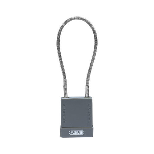 Aluminium safety padlock with  cable and grey cover 76/40CAB40 