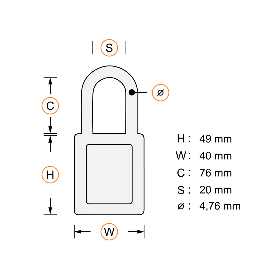 Aluminum safety padlock with red  cover 79584