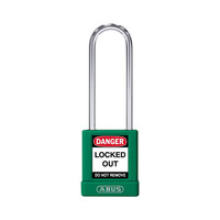 Aluminum safety padlock with green cover 85582