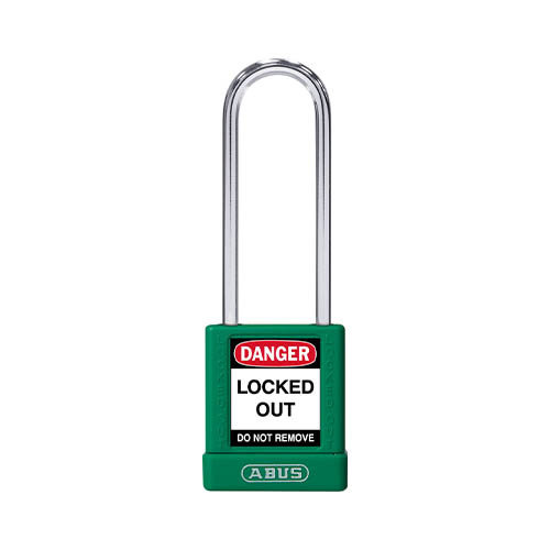 Aluminum safety padlock with green cover 74BS/40HB75 