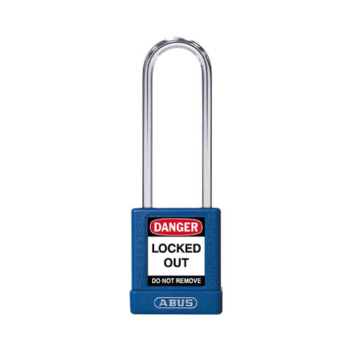 Aluminum safety padlock with blue cover 74BS/40HB75 