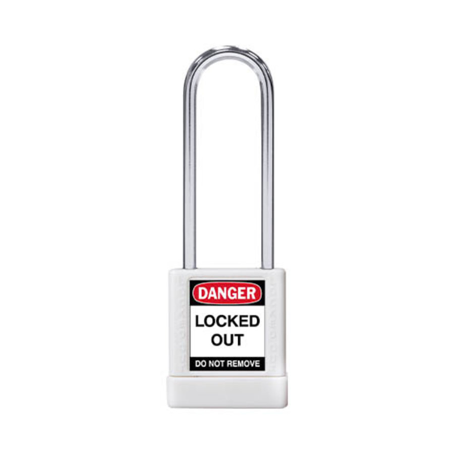 Aluminum safety padlock with white cover 85585