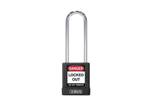 Aluminum safety padlock with black cover 74BS/40HB75 