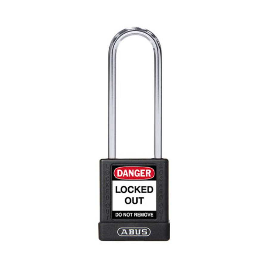 Aluminum safety padlock with black cover 85586