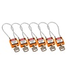 Nylon safety padlock orange with cable 195983 - 6 pack