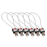 Nylon veiligheidshangsloten met kabel zwart 195946 - 6 pack