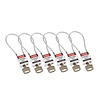 Brady Nylon Sicherheitsvorhängeschloss weiß mit Kabelbügel 195985 -  6 Pack