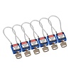 Brady Nylon veiligheidshangslot met kabel blauw 195974 - 6 pack