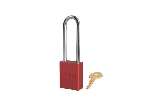 Geanodiseerd aluminium veiligheidshangslot rood S1107RED 