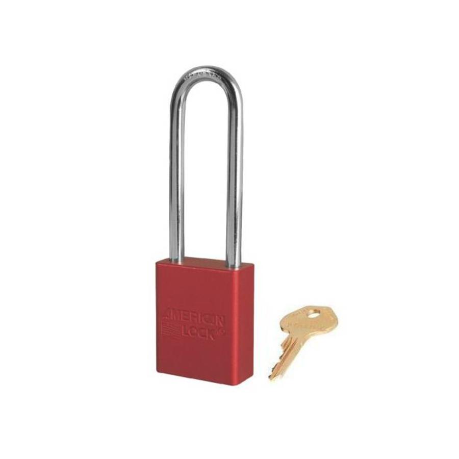 Geanodiseerd aluminium veiligheidshangslot rood S1107RED