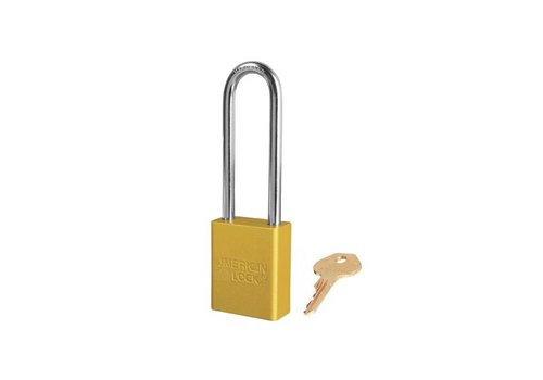 Anodized aluminium safety padlock yellow S1107YLW 