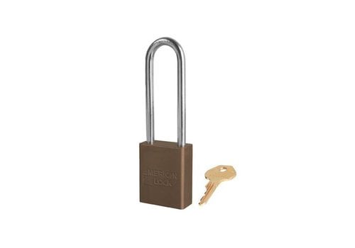 Anodized aluminium safety padlock brown S1107BRN 