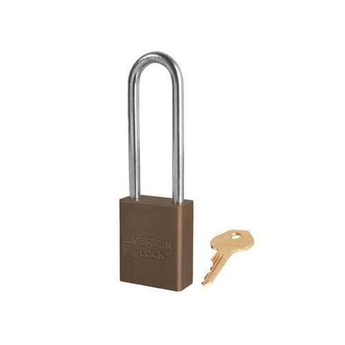 Anodized aluminium safety padlock brown S1107BRN 