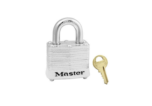 Laminated steel padlock white 3WHT 