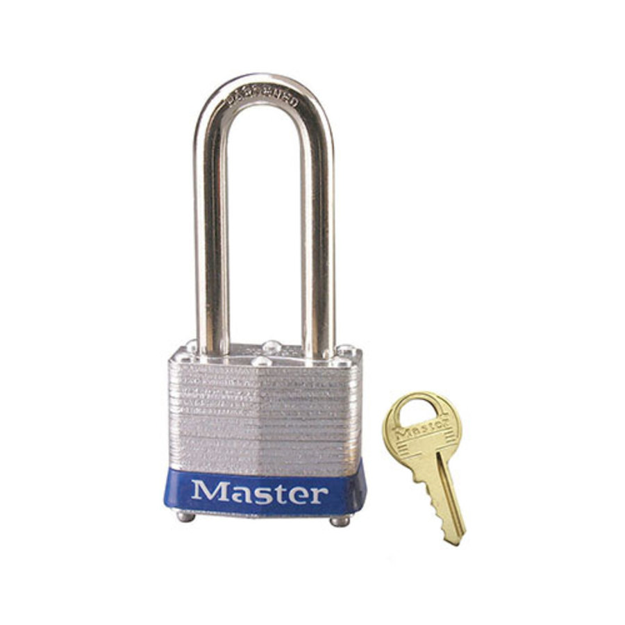 Master Lock 3BLU Laminated Steel Lockout Tagout Safety Padlock with Key,Blue