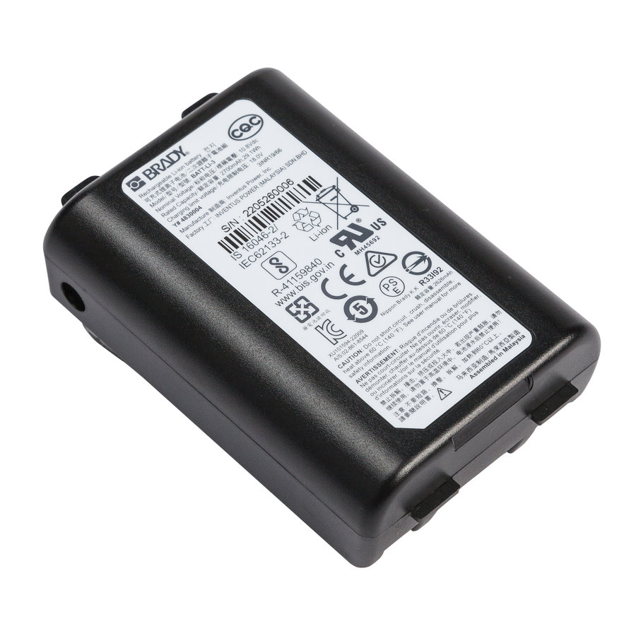 Rechargeble li-ion battery for Brady M610/M710 printers