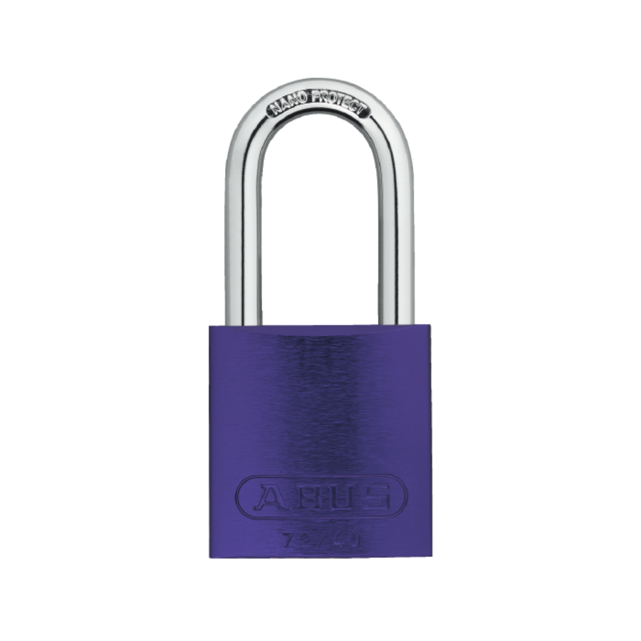 Titalium Aluminium safety padlock purple, 72/40HB40 with Hardened steel shackle