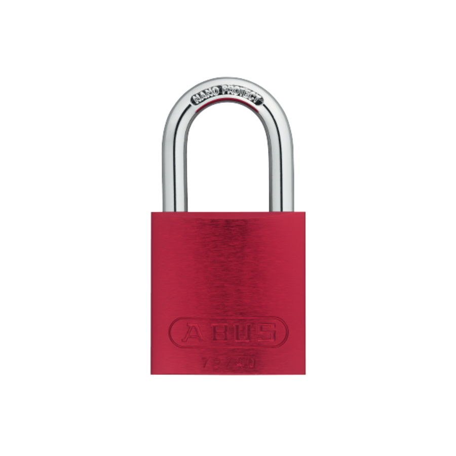 Titalium Aluminium safety padlock red, 72/40HB40 with Hardened steel shackle