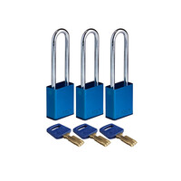 SafeKey Aluminium Sicherheitsvorhängeschloss blau 3-pack 150277