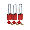 Brady SafeKey Aluminium Sicherheitsvorhängeschloss Rot 3-pack 150218
