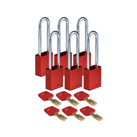 SafeKey Aluminium Sicherheitsvorhängeschloss Rot 3-pack 150218