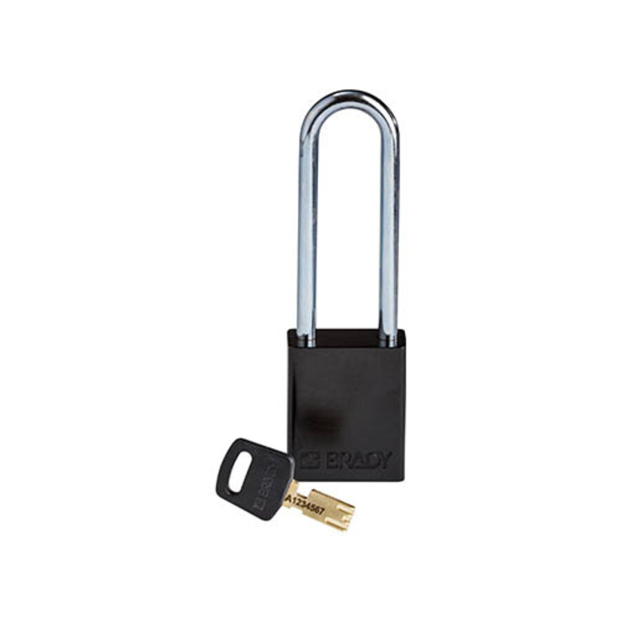 SafeKey Aluminium safety padlock black 3-pack 150217