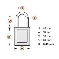 SafeKey aluminium veiligheidshangslot oranje 3-pack 150305