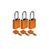 Brady SafeKey aluminium veiligheidshangslot oranje 3-pack 150305