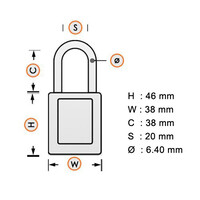 SafeKey aluminium veiligheidshangslot oranje 6-pack 150326