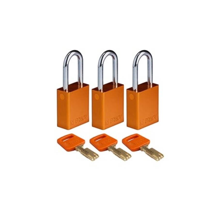 SafeKey Aluminium safety padlock Orange 6-pack 150326
