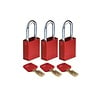 Brady SafeKey aluminium veiligheidshangslot rood 3-pack 150262