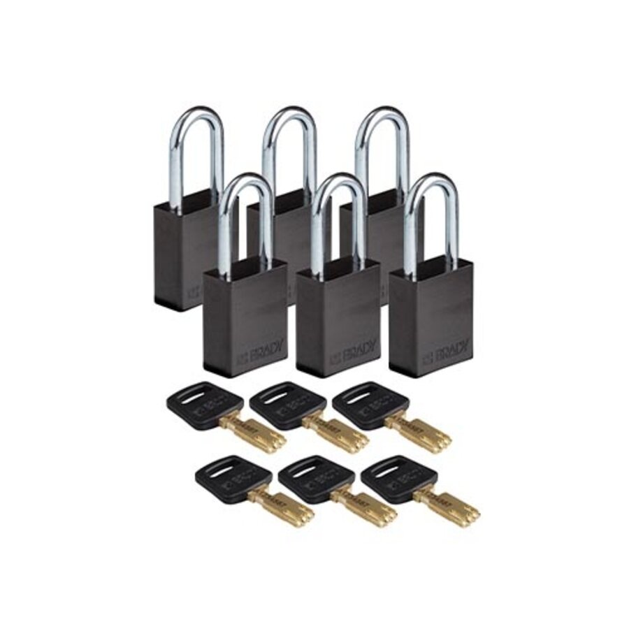 SafeKey Aluminium Sicherheitsvorhängeschloss Schwarz 3-pack 150349